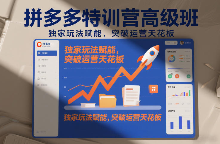 拼多多特训营高阶班，独家玩法赋能，突破运营天花板(更新260819)-惠声资源站