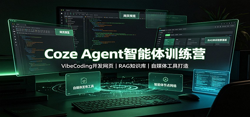 Coze Agent智能体训练营：VibeCoding开发网页，RAG知识库，自媒体工具打造-惠声资源站