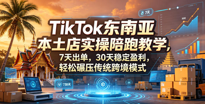 TikTok东南亚本土店实操陪跑教学，7天出单，30天稳定盈利，轻松碾压传统跨境模式(更新0819)-惠声资源站