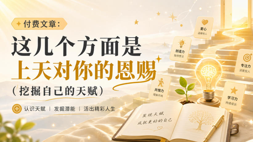 付费文章：这几个方面是上天对你的恩赐(挖掘自己的天赋)-惠声资源站