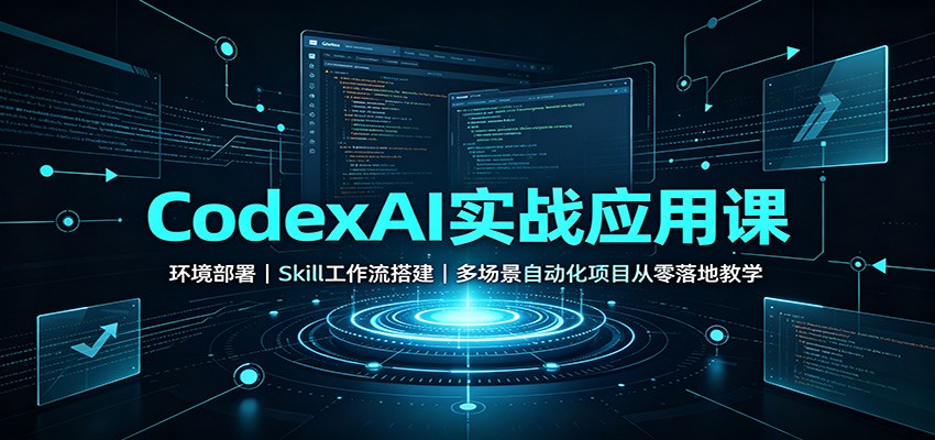 CodexAI实战应用课：环境部署Skill工作流搭建，多场景自动化项目从零落地教学-惠声资源站