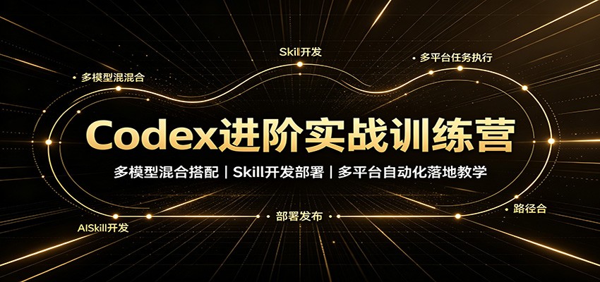 Codex进阶实战训练营：多模型混合搭配，Skill开发部署，多平台自动化落地教学-惠声资源站