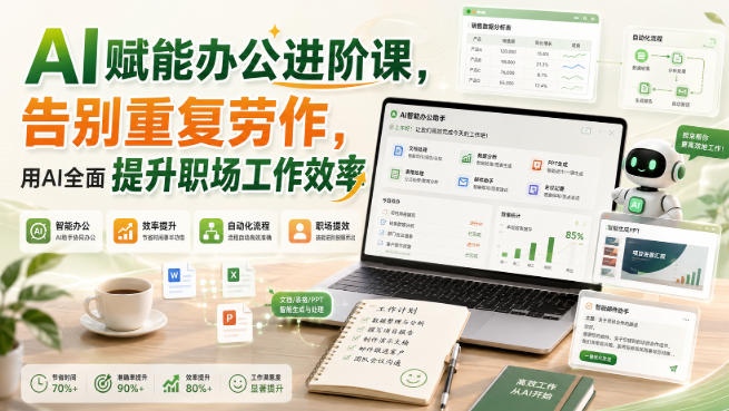 AI赋能办公进阶课，告别重复劳作，用AI全面提升职场工作效率-惠声资源站