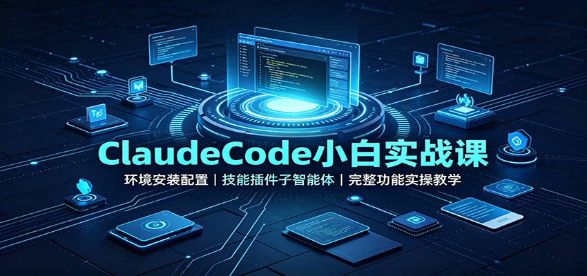 ClaudeCode小白实战课：环境安装配置，技能插件子智能体，完整功能实操教学-惠声资源站