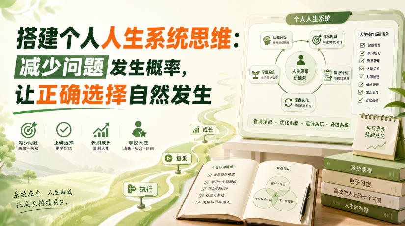 付费文章：搭建个人人生系统思维：减少问题发生概率，让正确选择自然发生-惠声资源站