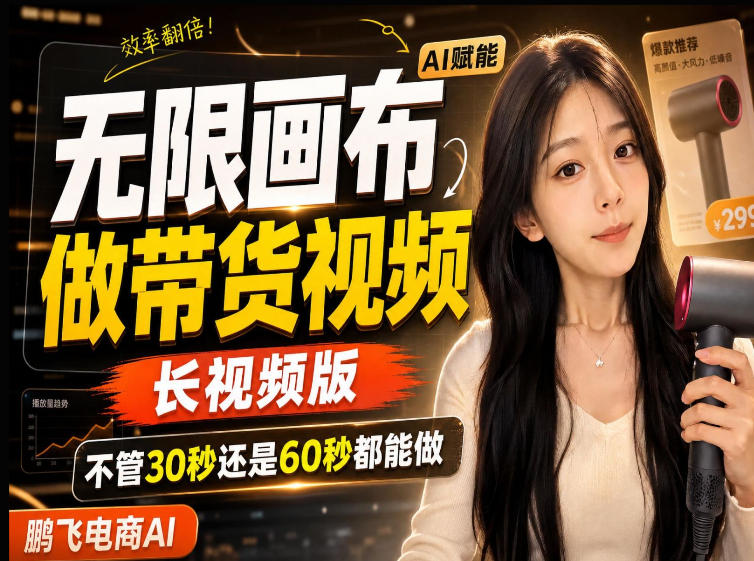 【保姆级教程】无限画布搭建长带货视频，拼接不翻车全程一致，小白跟着步骤也能上手-惠声资源站