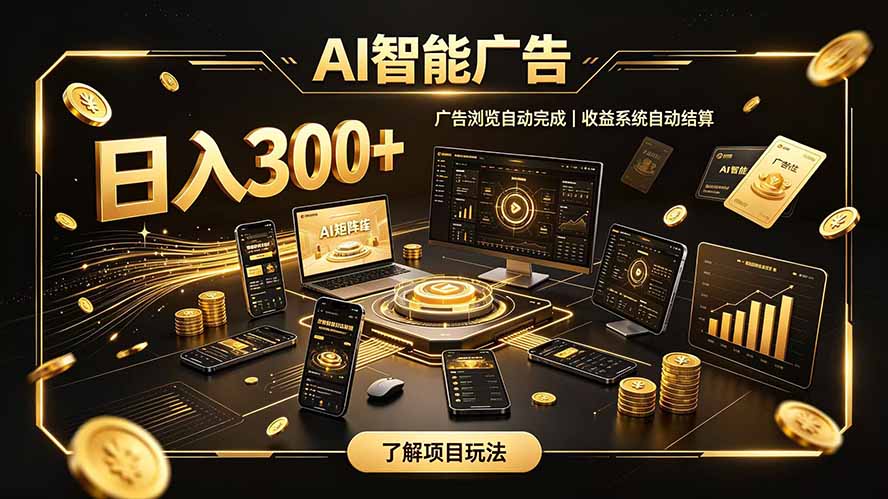 自研 AI 系统｜轻资产起步｜长期稳定收益｜宝妈 上班族轻轻松松日入300+-惠声资源站