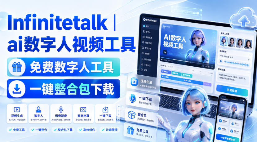 Infinitetalk丨ai数字人视频工具，免费数字人工具，一键整合包下载-惠声资源站