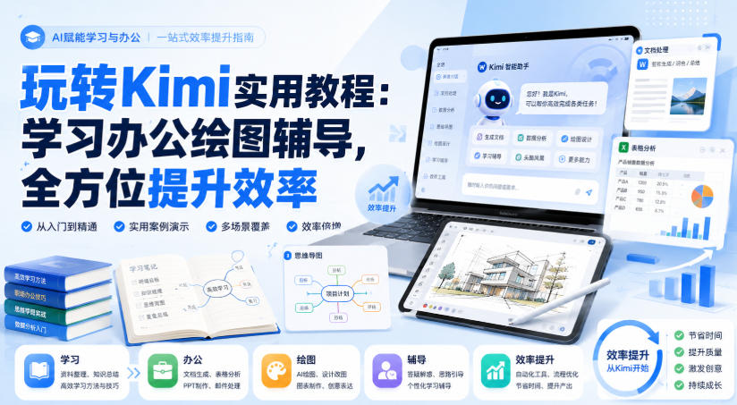 玩转Kimi实用教程：学习办公绘图辅导，全方位提升效率-惠声资源站