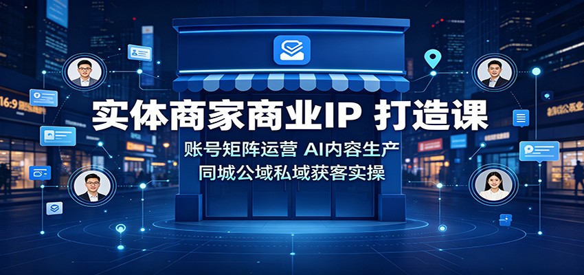 实体商家商业IP打造课：账号矩阵运营，AI内容生产，同城公域私域获客实操-惠声资源站