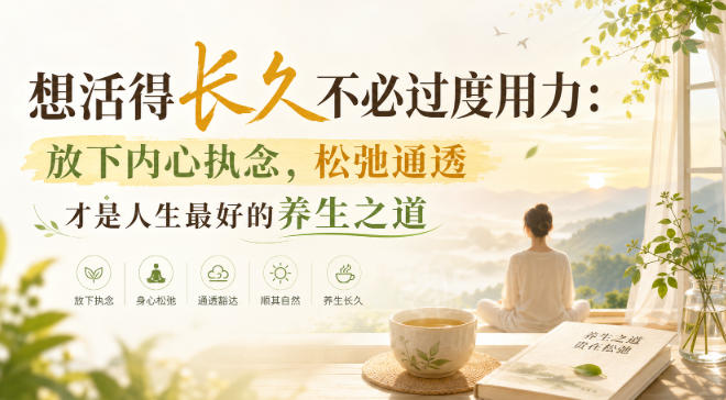 付费文章：想活得长久不必过度用力：放下内心执念，松弛通透才是人生最好的养生之道-惠声资源站