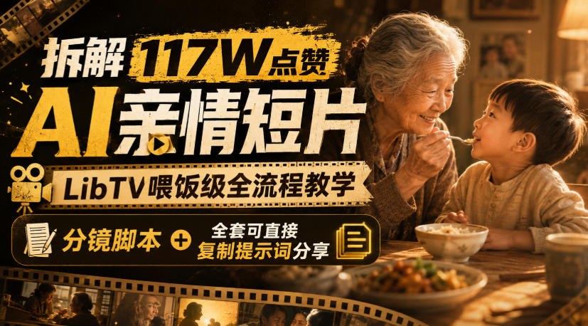 拆解117W点赞AI亲情短片，LibTV喂饭级全流程教学，分镜脚本+全套可直接复制提示词分享-惠声资源站