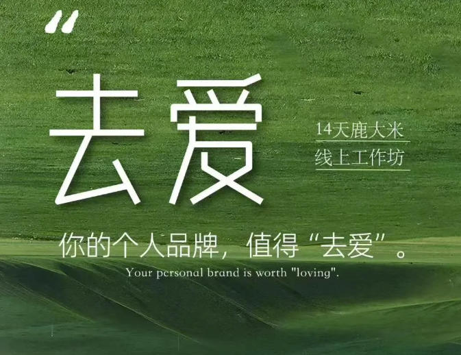 去爱14天鹿大米线上工作坊，你的个人品牌，值得“去爱”-惠声资源站