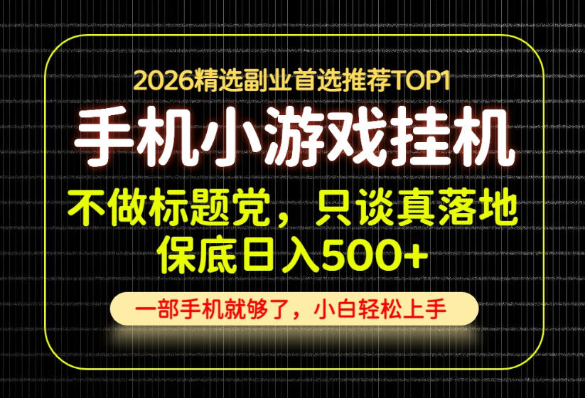 不做标题党，只谈真落地，每天十几分钟，轻松日入500+，长期可做！【揭秘】-惠声资源站