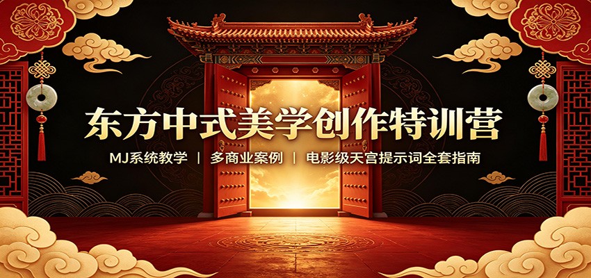东方中式美学创作特训营：MJ系统教学，多商业案例，电影级天宫提示词全套指南-惠声资源站