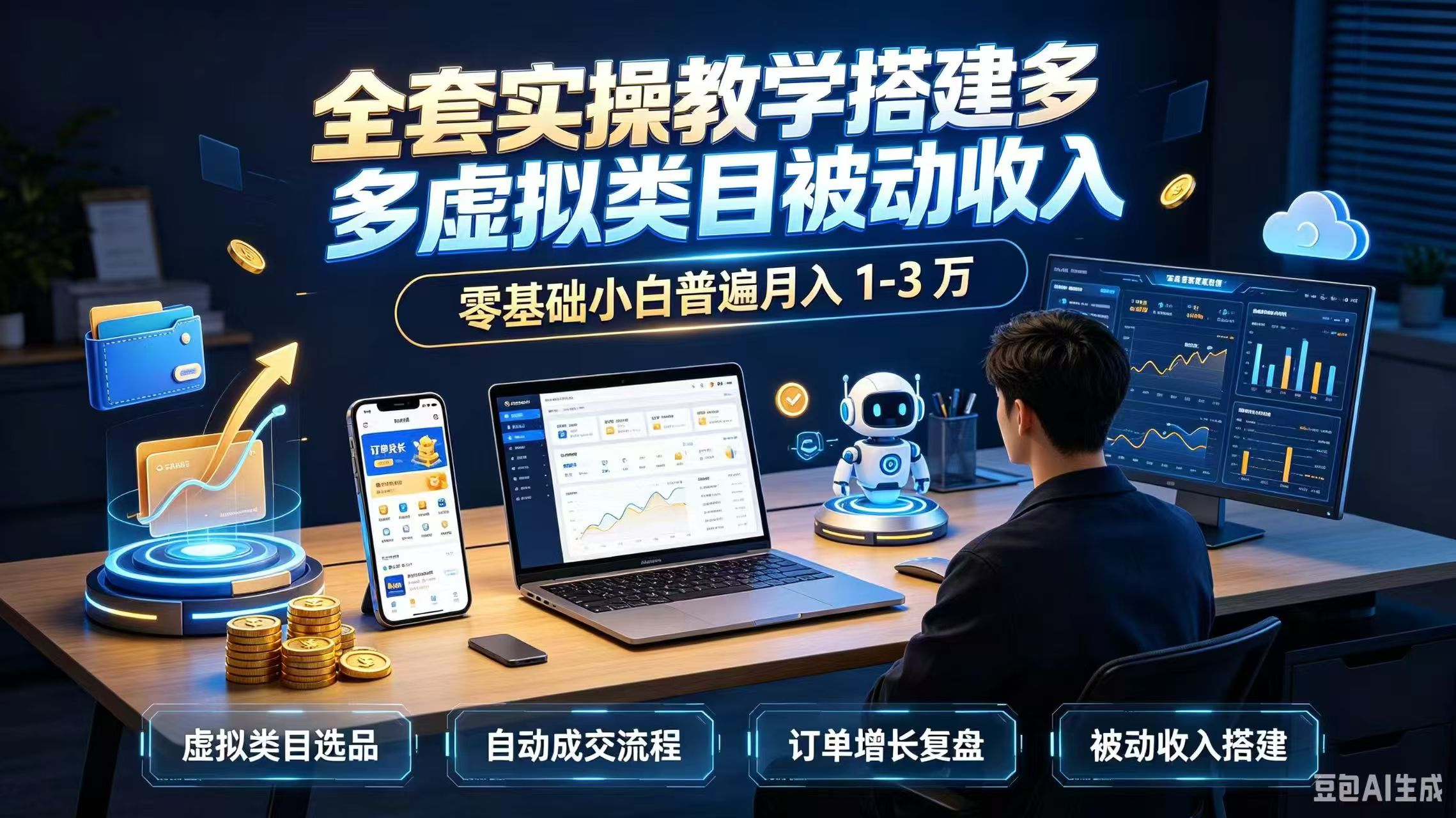 全套实操教学搭建多多虚拟类目被动收入，零基础小白普遍月入 1-3 万-惠声资源站