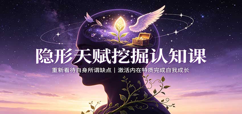 隐形天赋挖掘认知课：重新看待自身所谓缺点，激活内在特质完成自我成长-惠声资源站