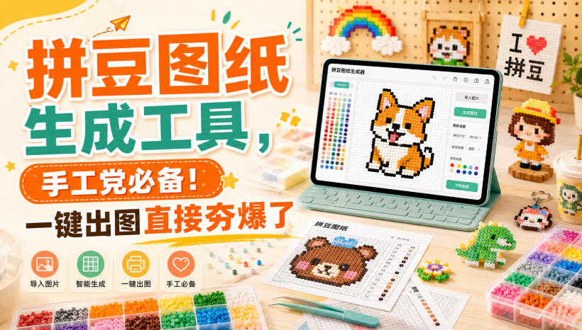 拼豆图纸生成工具，手工党必备！一键出图直接夯爆了-惠声资源站
