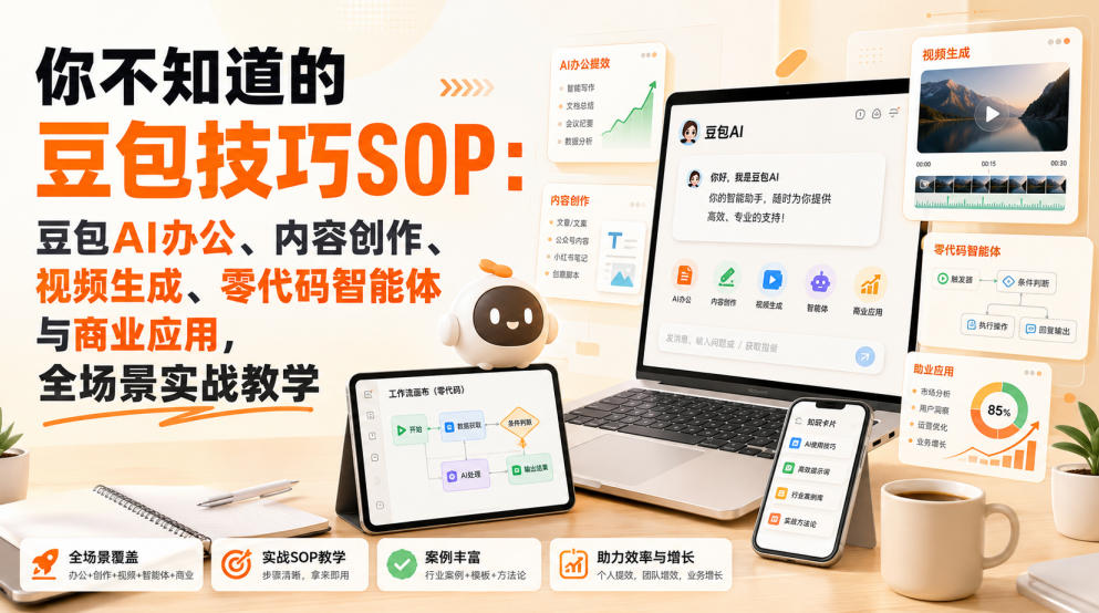 你不知道的豆包技巧SOP：豆包AI办公、内容创作、视频生成、零代码智能体与商业应用，全场景实战教学-惠声资源站