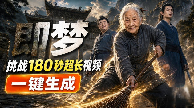 即梦挑战180秒超长视频！一键生成3分钟电影？完整制作流程详细分享！-惠声资源站