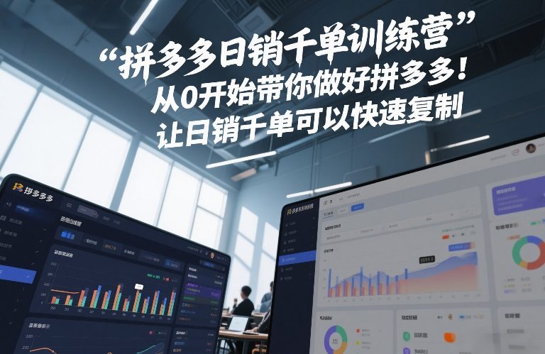 拼多多日销千单训练营，从0开始带你做好拼多多，让日销千单可以快速复制(更新26年8月)-惠声资源站