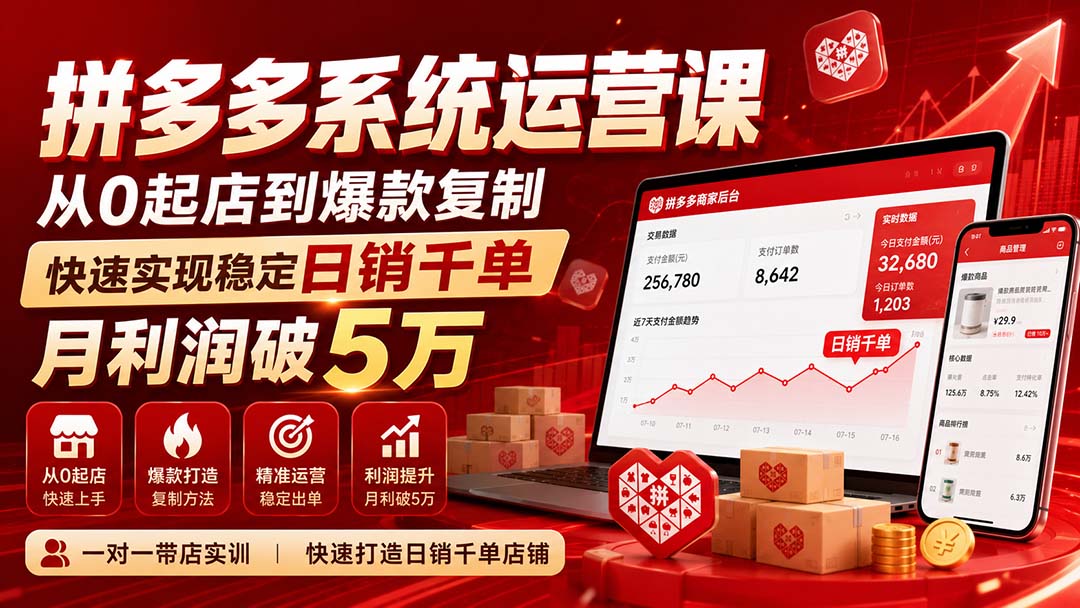 拼多多系统运营课(更新8月-惠声资源站