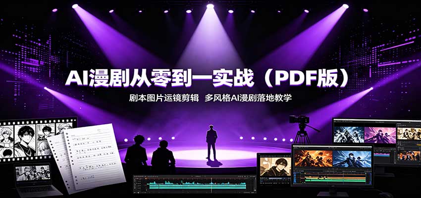AI漫剧从零到一实战(PDF版)：剧本图片运镜剪辑，多风格AI漫剧落地教学-惠声资源站
