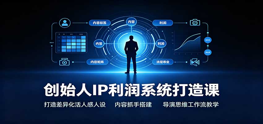 创始人IP利润系统打造课：打造差异化活人感人设，内容抓手搭建，导演思维工作流教学-惠声资源站
