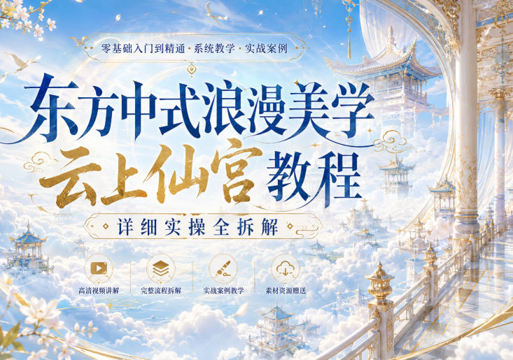 东方中式浪漫美学云上仙宫教程，详细实操全拆解-惠声资源站