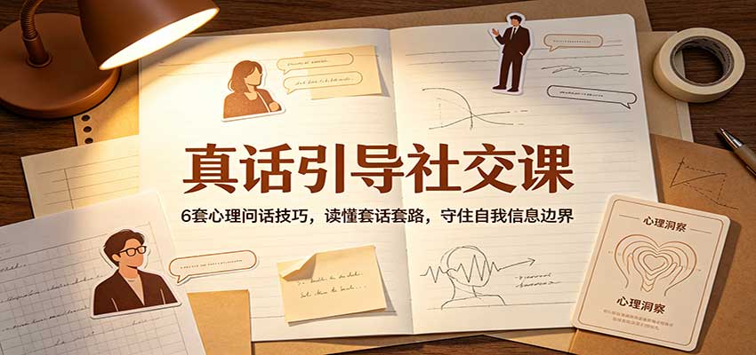 真话引导社交课：6套心理问话技巧，读懂套话套路，守住自我信息边界-惠声资源站