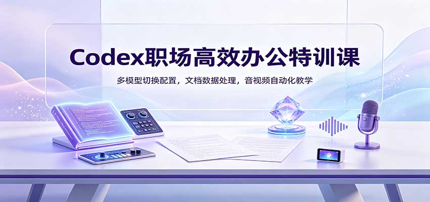 Codex职场高效办公特训课：多模型切换配置，文档数据处理，音视频自动化教学-惠声资源站