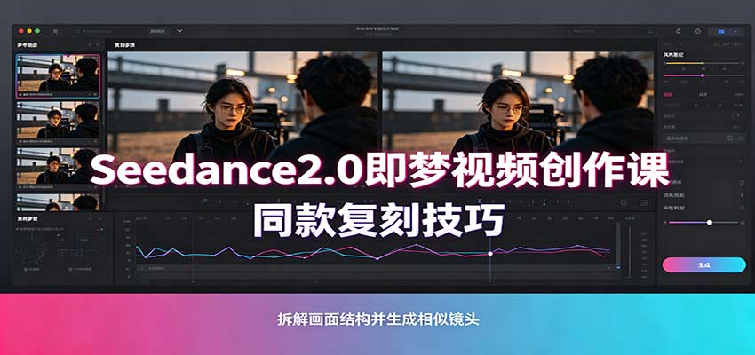 Seedance2.0即梦视频创作课：剧本式视频制作，同款复刻技巧，多行业案例落地教学-惠声资源站