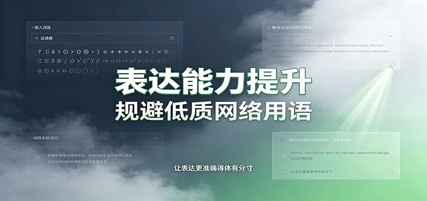 表达能力提升：语言塑造思想逻辑，规避低质网络用语，强化心智感知-惠声资源站