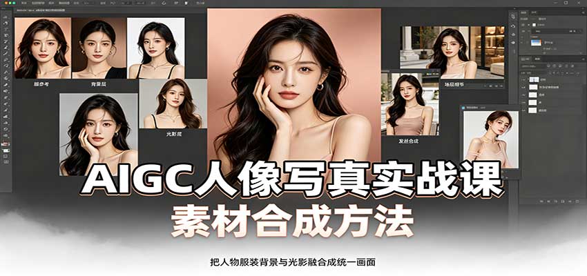 AIGC人像写真实战课：软件平台部署筹备，素材合成方法，多题材写真案例-惠声资源站