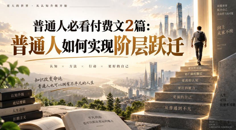 普通人必看付费文2篇：普通人如何实现阶层跃迁-惠声资源站