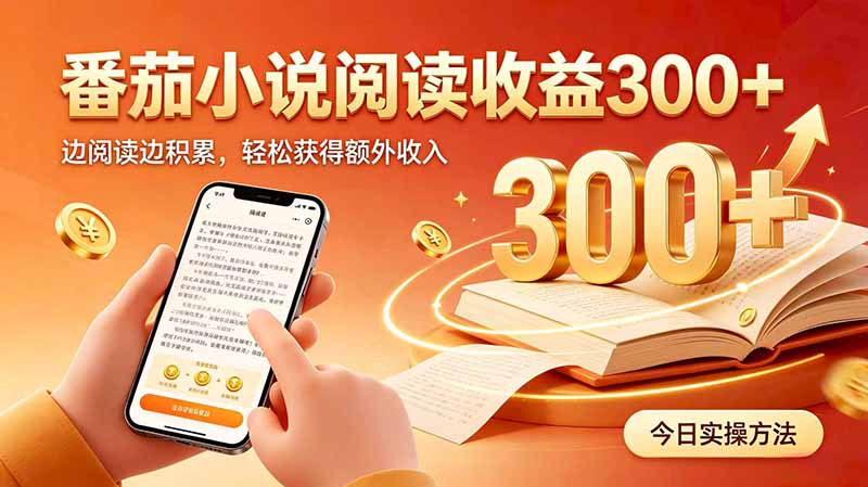 全自动番茄挂机玩法，日入300+边阅读边积累，轻松获得额外收入-惠声资源站