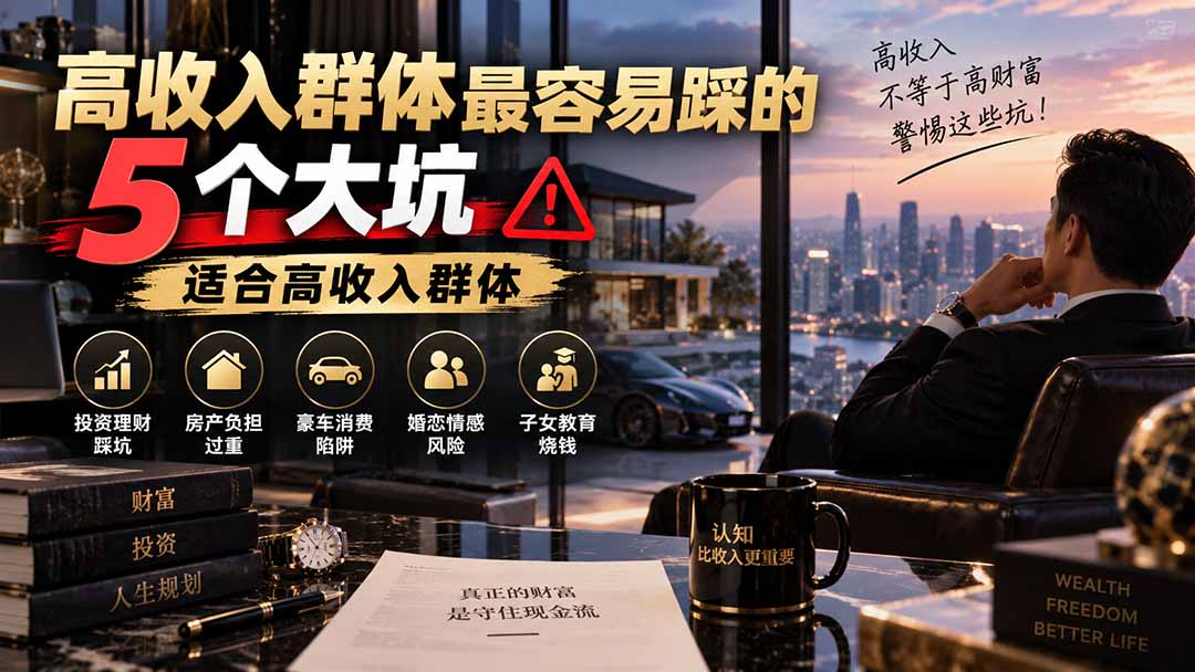 付费文章：高收入群体最容易踩的5个大坑，适合高收入群体-惠声资源站