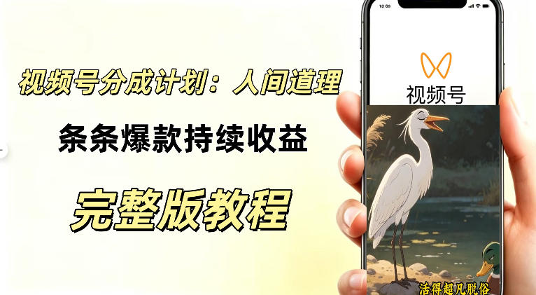 视频号新玩法之AI动漫画风励志视频，不用会画画、不用拍摄，持续化收益，详细拆解-惠声资源站