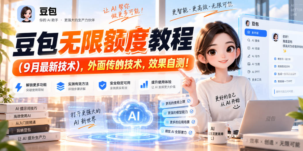 豆包无限额度教程(9月最新技术)，外面传的技术，效果自测！-惠声资源站